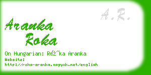 aranka roka business card